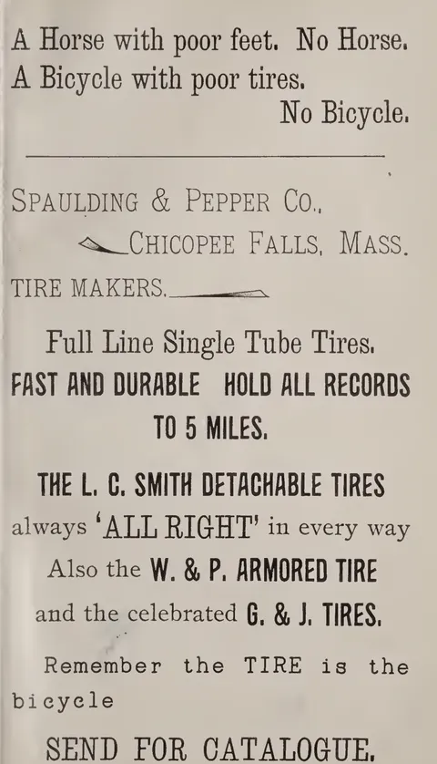 Spaulding & Pepper Co. Tire Advertisement.