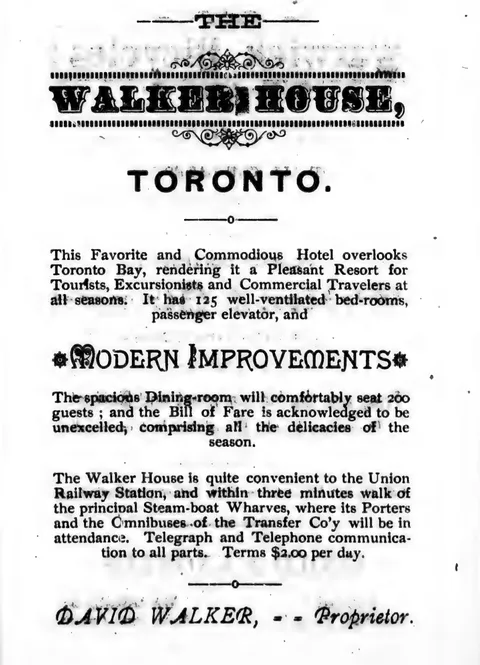 THE WALKER HOUSE, TORONTO