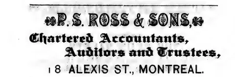 P.S. ROSS & SONS