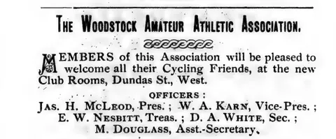 WOODSTOCK AMATEUR ATHLETIC ASSOCIATION