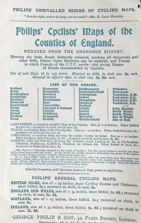 Phillips' Cyclists' Maps of the Counties