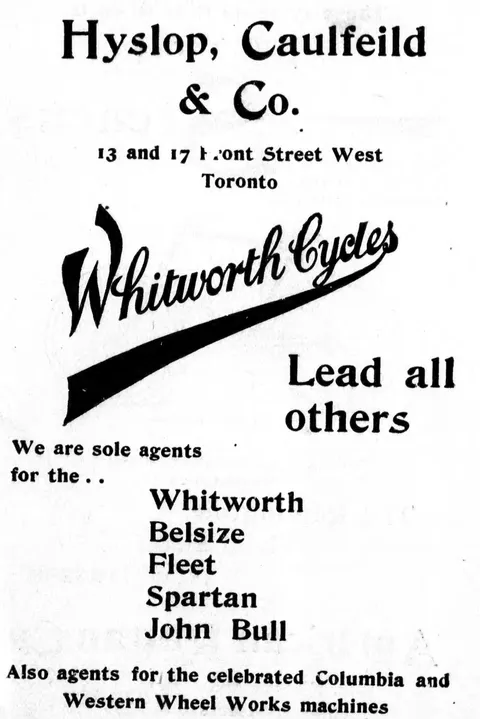 Whitworth Cycles advertisement