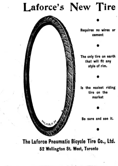 Laforce's New Tire bicycle tire engraving