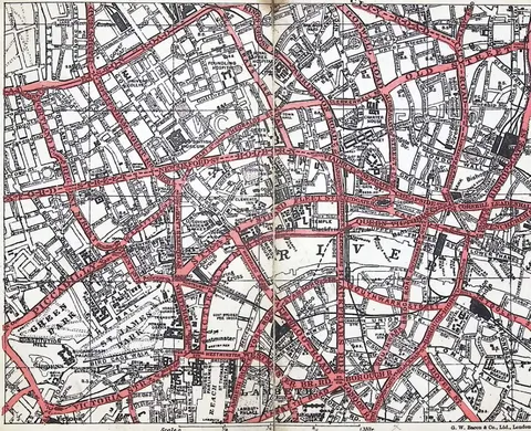 Map No. 1 - London Area (Scale 0-5 miles)