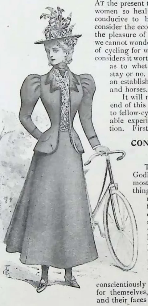 Lady cyclist in walking costume