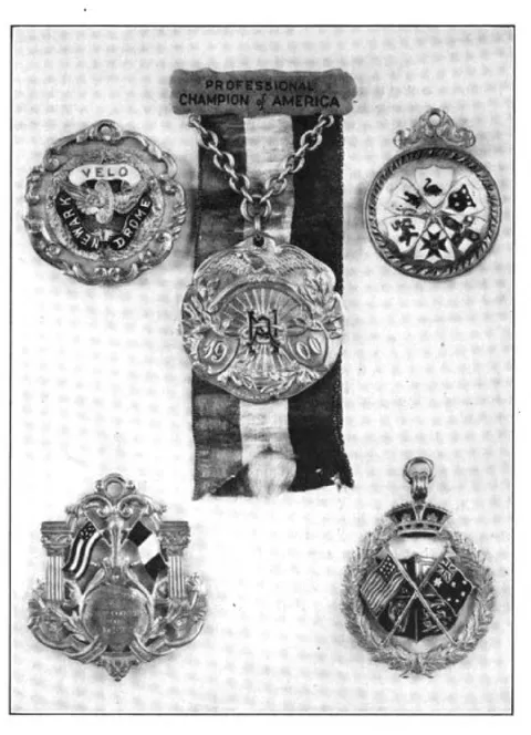 Major Taylor's championship medals and "Professional Champion of America" ribbon