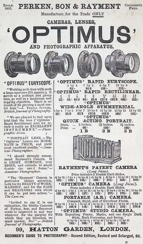 Perken, Son & Rayment 'Optimus' cameras, lenses and photographic apparatus