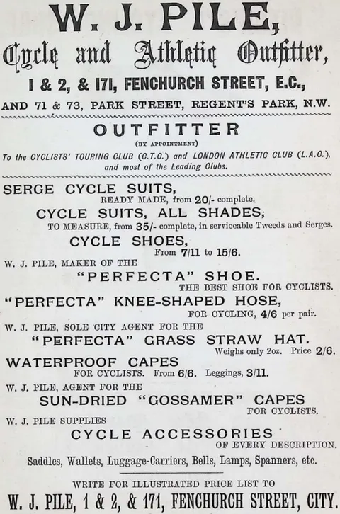 W. J. Pile, Cycle and Athletic Outfitter