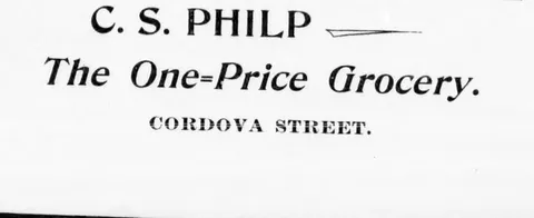 C. S. Philp, The One-Price Grocery