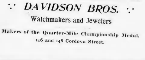 Davidson Bros., Watchmakers and Jewelers
