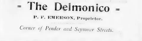 The Delmonico, P. F. Emerson, Proprietor