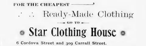 Star Clothing House, ready-made clothing