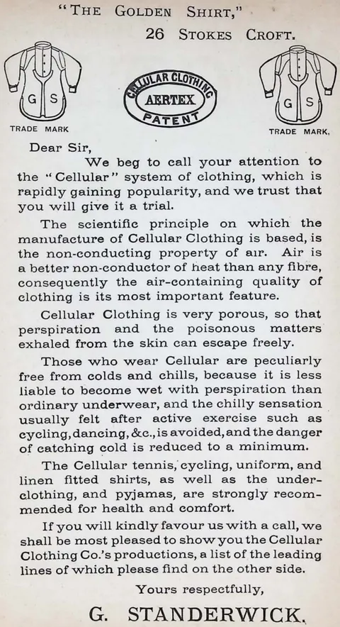 'The Golden Shirt' - G. Standerwick Aertex advertisement