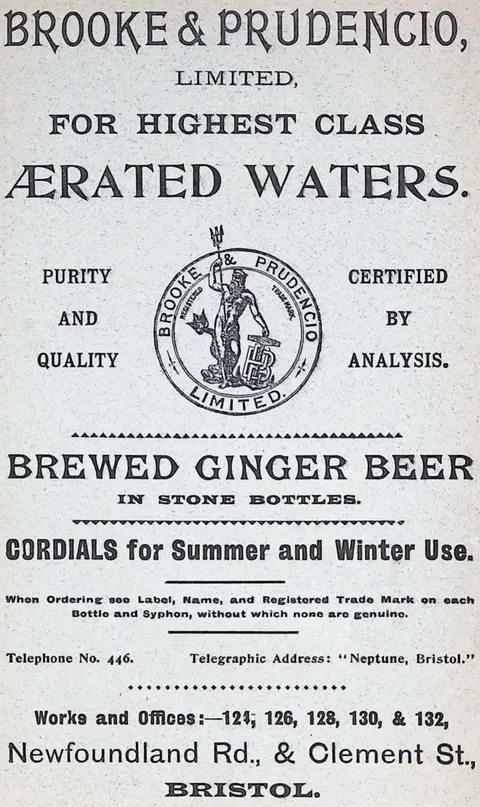 Brooke & Prudencio, aerated waters and brewed ginger beer