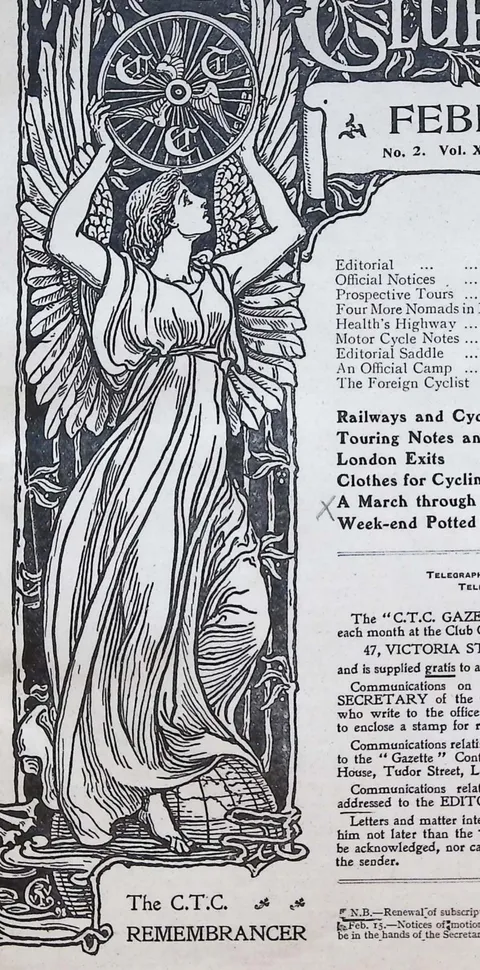 C.T.C. Remembrancer, winged figure with wheel emblem