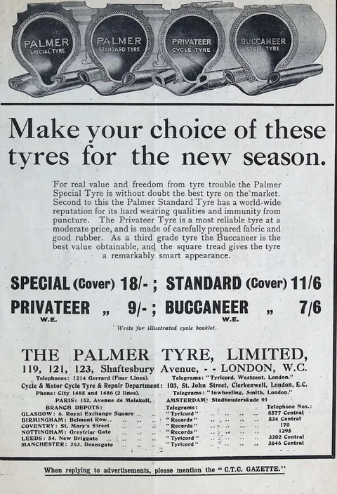 Palmer, Privateer and Buccaneer cycle tyres