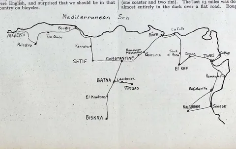 Route map: Algeria and Tunisia by cycle
