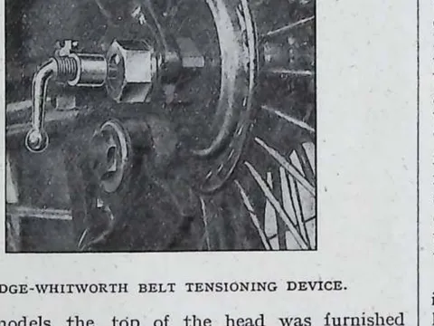 Rudge-Whitworth belt tensioning device