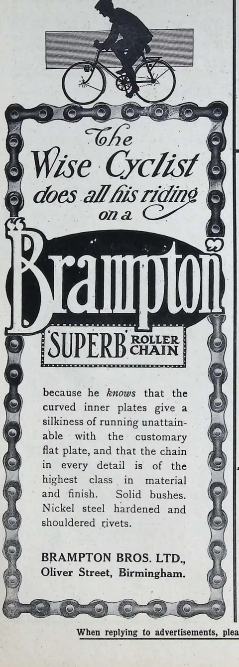The Wise Cyclist does all his riding on a Brampton "Superb" Roller Chain