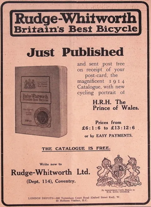 Rudge-Whitworth - Britain's Best Bicycle - 1914 Catalogue
