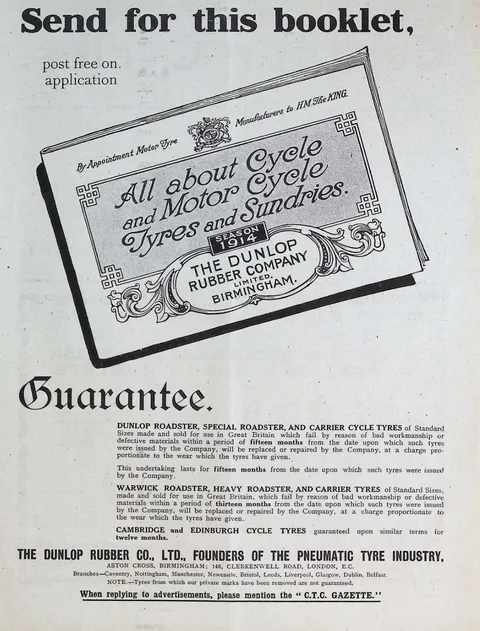 Dunlop, 'All About Cycle and Motor Cycle Tyres and Sundries'