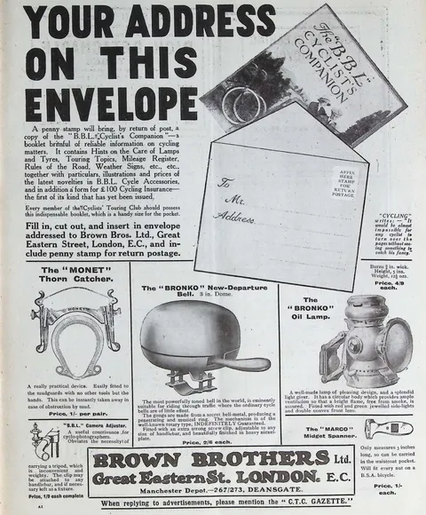 Brown Brothers - Your Address on this Envelope; Monet Thorn Catcher, Bronko Bell and Bronko Lamp