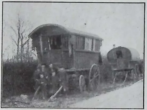 Gipsy caravan and family