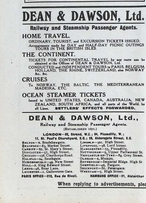 Dean & Dawson, Ltd. - Railway and Steamship Passenger Agents
