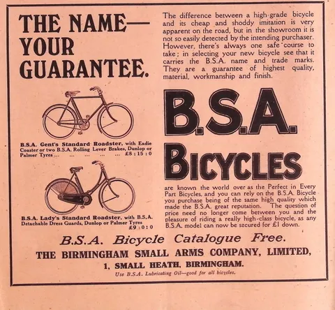B.S.A. Bicycles - The Name Your Guarantee