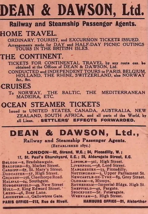 Dean & Dawson, Ltd. - Railway and Steamship Passenger Agents