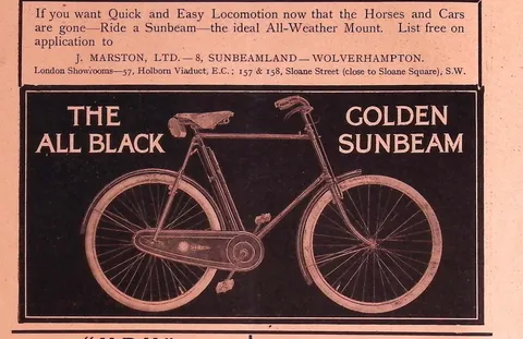 "The All Black Golden Sunbeam" bicycle advertisement