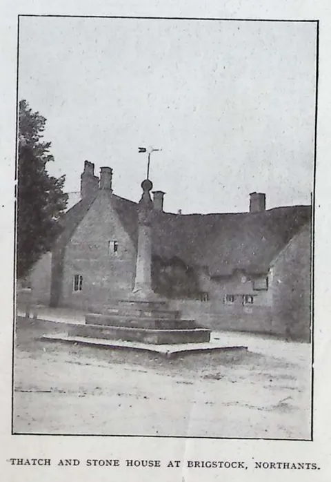 Thatch and stone house at Brigstock, Northants
