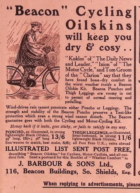 Beacon Cycling Oilskins advertisement