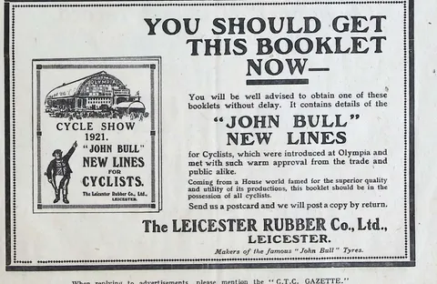 John Bull New Lines for Cyclists - Cycle Show 1921