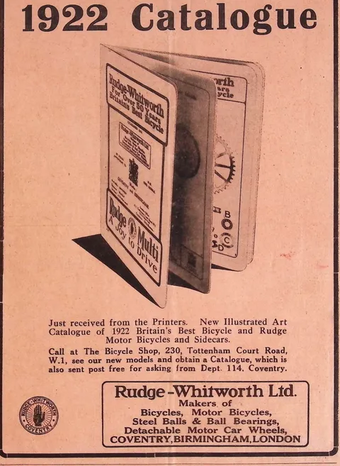 Rudge-Whitworth 1922 Catalogue