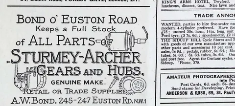Bond o' Euston Road, Sturmey-Archer parts