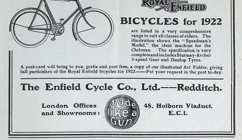 Royal Enfield Bicycles for 1922