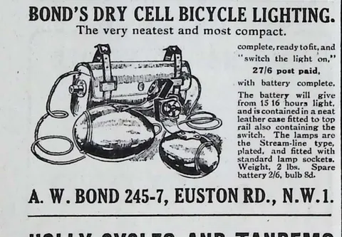 Bond's Dry Cell Bicycle Lighting