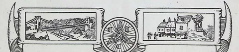 Decorative tailpiece with touring vignettes