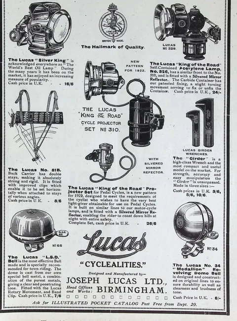 Lucas "Cyclealities", The Hallmark of Quality