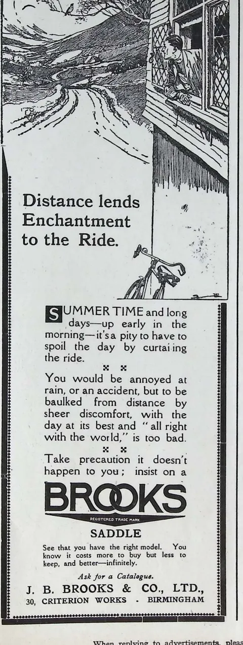 Brooks Saddles - Distance Lends Enchantment to the Ride