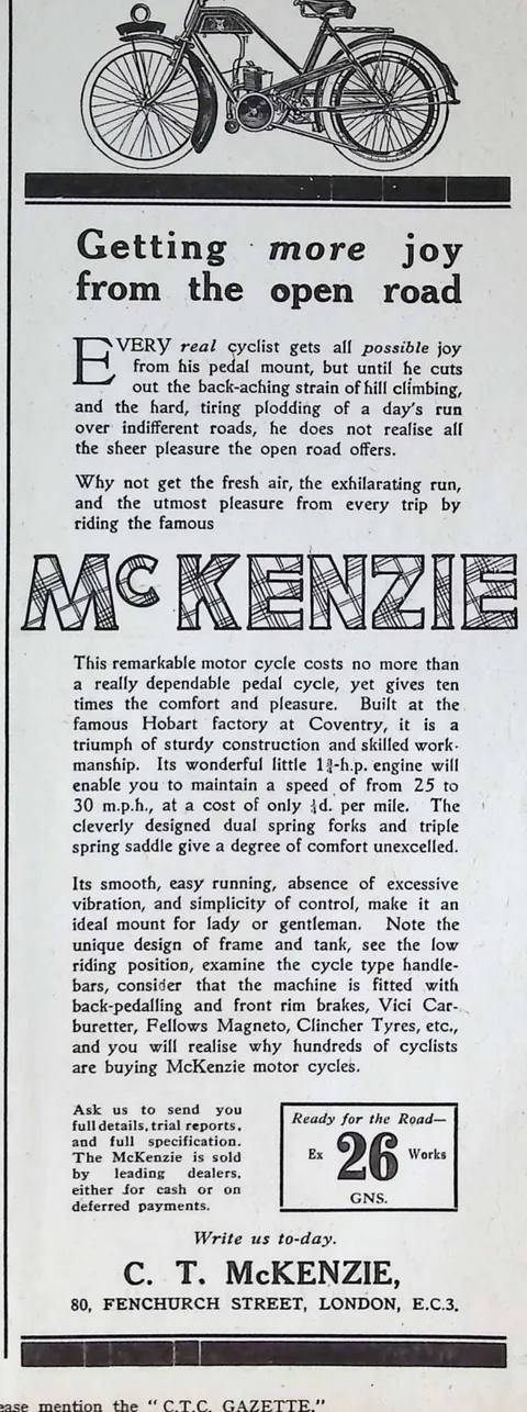 McKenzie motor cycle