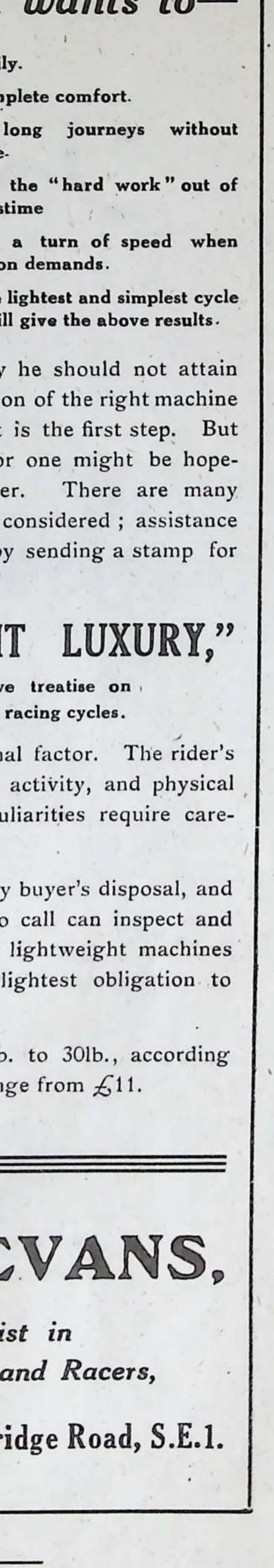 Every cyclist wants to, F. W. Evans