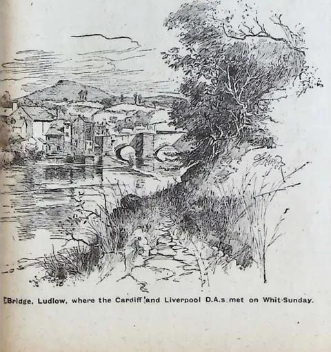 Bridge, Ludlow, where the Cardiff and Liverpool D.A.s met on Whit Sunday