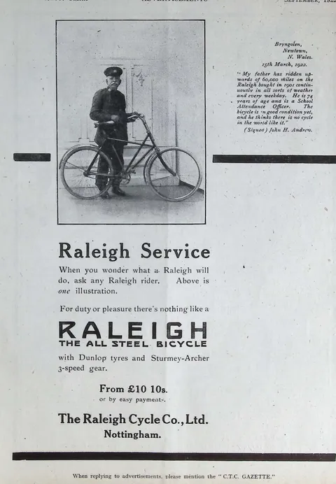 Raleigh Service, The All Steel Bicycle