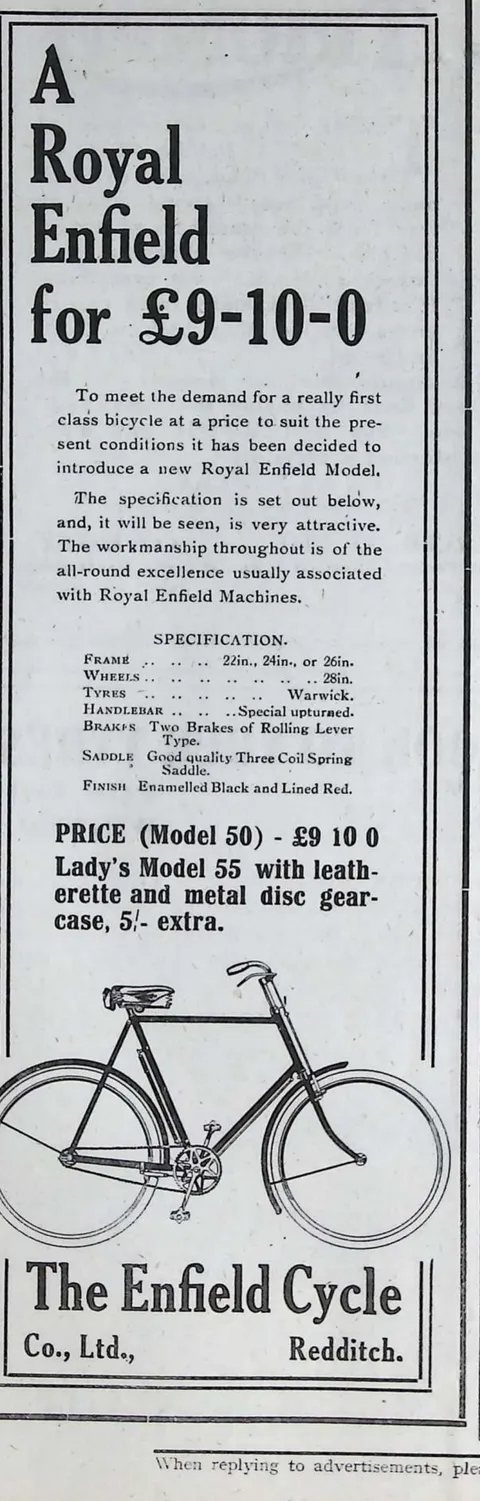A Royal Enfield for £9-10-0