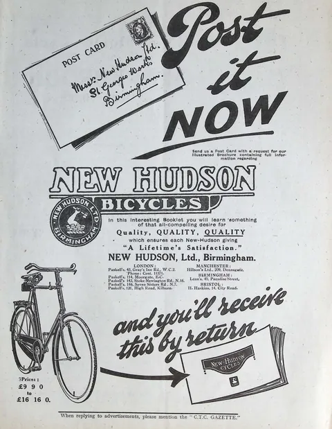 New Hudson Bicycles, Post It Now