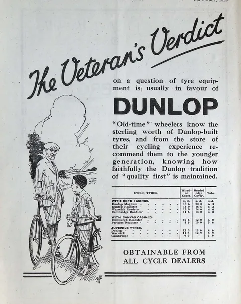 The Veteran's Verdict, Dunlop Cycle Tyres