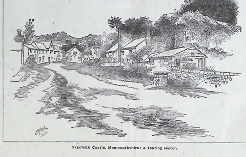 Skenfrith Castle, Monmouthshire: a touring sketch