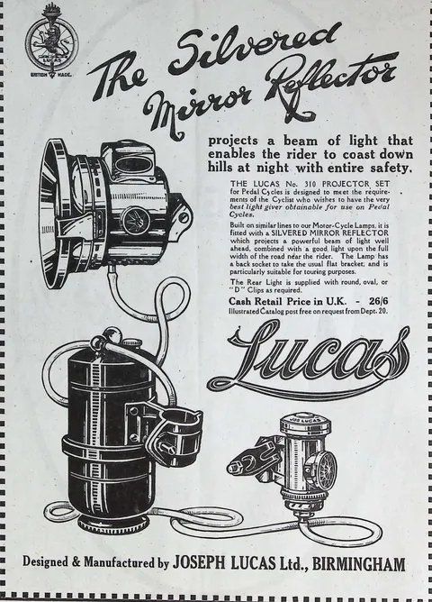 Lucas 'The Silvered Mirror Reflector' advertisement